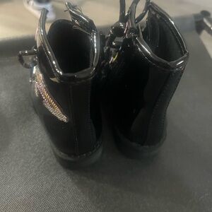Black Kids Shoes with Glitter Detail